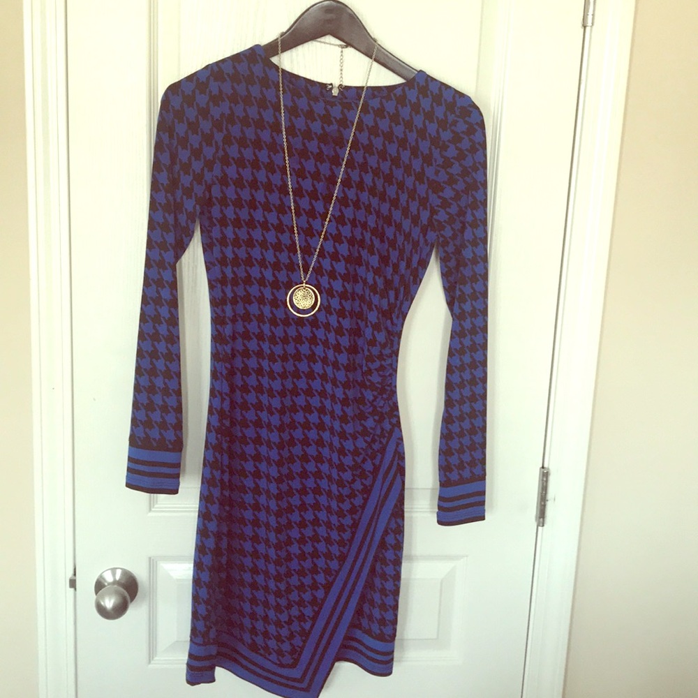Michael Kors blue and back checked dress